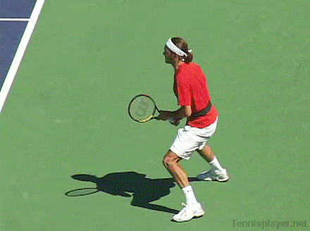 Одноручный удар слева Федерера